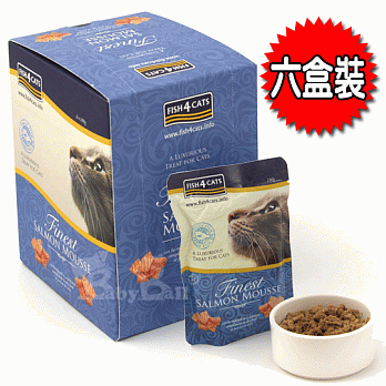 【海洋之星FISH4CATS】海藻精華鮭魚慕斯(貓用/ 六盒裝 / 100g x 36包)