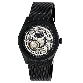 Kenneth Cole 奧創紀元雙面鏤空機械錶-黑