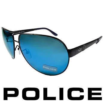 POLICE 義大利警察都會款個性型男眼鏡-金屬框(黑色) POS8876-531B