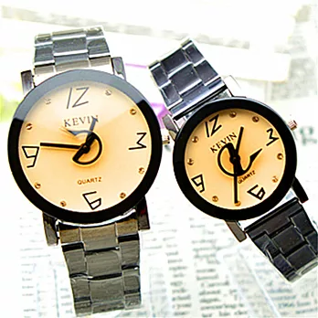 KEVIN K-2068英倫風情 黃面蛇型指針 藝術個性造型腕錶(大型)