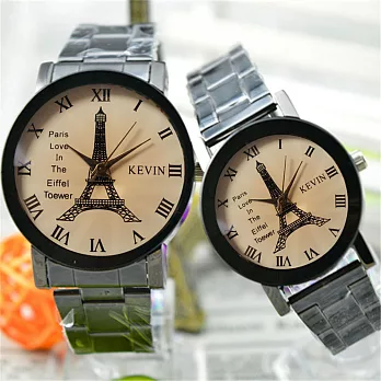 KEVIN K-2068巴黎風情 艾菲爾鐵塔 個性造型腕錶(大型)
