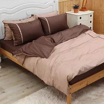 LITA麗塔【舒活系列-茶糖】單人三件式純棉薄床包枕套組