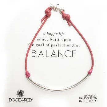 Dogeared 平衡骨 皮革手鍊 粉紅色 銀磁扣 Balance 附原廠盒