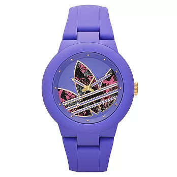 adidas 翻轉世界三葉休閒腕錶-塗鴉x紫