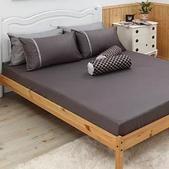 LITA麗塔【舒活系列-灰墨】單人二件式純棉薄床包枕套組