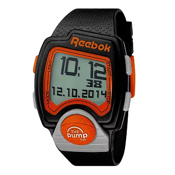 Reebok PL系列空中飛人電子運動腕錶-橘x黑