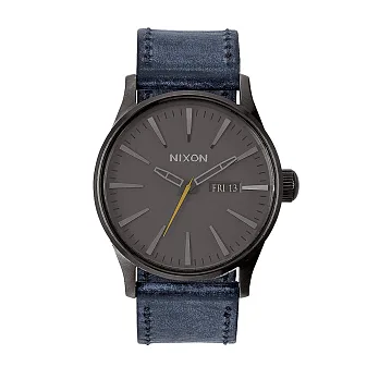 【NIXON】輕熟時尚 SENTRY LEATHER -海軍藍