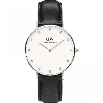 Daniel Wellington Classy 亮眼氣質女錶-銀框x黑