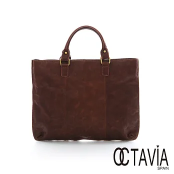 OCTAVIA 8 真皮 - PAINTER BAG 羊皮法式扁扁畫家包 - 原棕原棕
