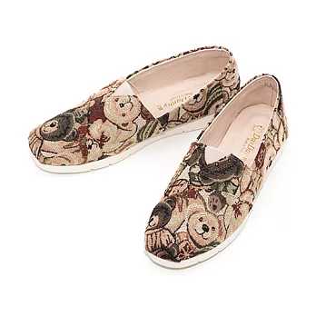 DAV DANNY 大衛丹尼 可愛小熊綁帶休閒鞋-DD0723.5棕