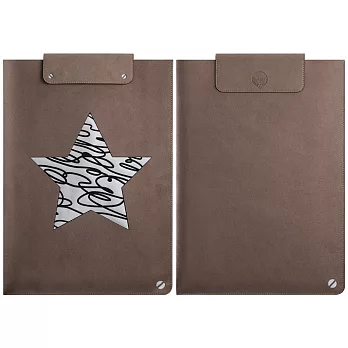 Ozaki O!macworm Hoody MacBook Air 13吋超細纖維內袋-星型圖案(灰棕色)