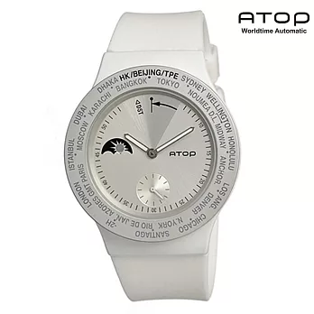 ATOP｜世界時區腕錶－24時區經典系列(白銀)