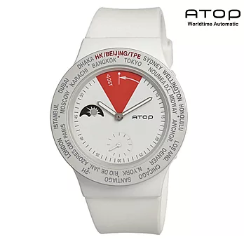 ATOP｜世界時區腕錶－24時區經典系列(白紅)