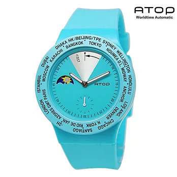 ATOP｜世界時區腕錶－24時區經典系列(蒂芬妮綠)