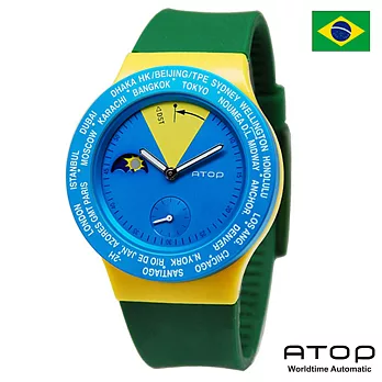 ATOP｜世界時區腕錶－24時區國旗系列(巴西)