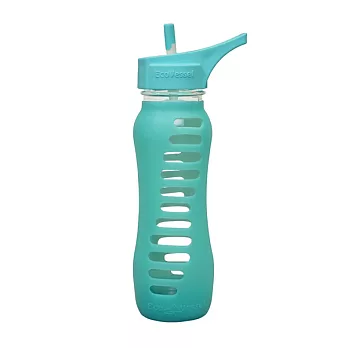 美國Eco Vessel 韻律防爆玻璃吸管式水瓶清新水藍