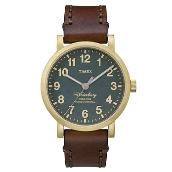 TIMEX Waterbury紀念款-金框x咖啡
