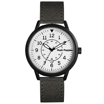 Hush Puppies 1958系列 軍風飛行腕錶(皮帶)-白/45mm