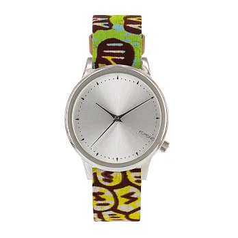 KOMONO Vlisco Estelle 聯名腕錶--36mm銀x非洲印花