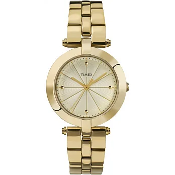 【TIMEX 】天美時經典風格都會女伶金屬腕錶 (金 TXT2P79200)
