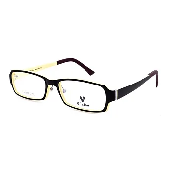 【大學眼鏡】VISION 繽紛 流行潮流方框粗邊平光眼鏡VA-2007-C10咖啡淡黃