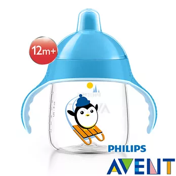 PHILIPS【AVENT新安怡】企鵝鴨嘴吸口水杯260ml-藍