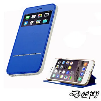 Doopsy iPhone 6(4.7吋)免掀蓋髮絲紋保護皮套-深藍