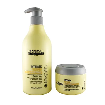【LOREAL萊雅】深層修復洗髮乳+髮膜(500ml+200ml)