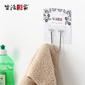 【生活采家】樂貼系列台灣製304不鏽鋼廚房用雙掛勾架(3入組)#99396