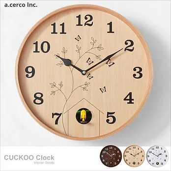 【a.cerco】木質咕咕鳥CUCKOO CLOCK 掛鐘 (共三色可選)淺木紋