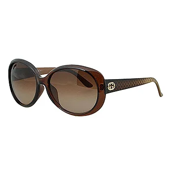 【GUCCI 太陽眼鏡】琥珀框金色紋路/大圓框鏡面(GG3594-K/S-W7L)