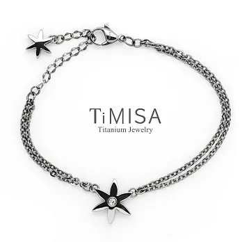 【TiMISA】花漾璀燦(3色可選) 純鈦手鍊透亮白
