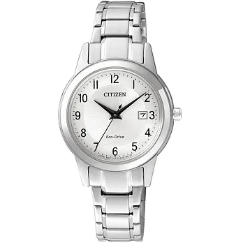 CITIZEN 淑女氣質展現經典時尚優質腕錶-銀+數字-FE1081-59B