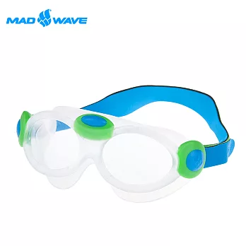 【邁俄威】俄羅斯MADWAVE 兒童泳鏡 KIDS BUBBLE MASK_藍白調