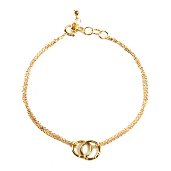 Dogeared 祈願手鍊 金色 double linked rings 圓滿如意雙環結心心相印