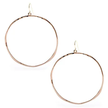 Gorjana 美國品牌 手工波浪紋 玫瑰金圓形耳環 G Ring Earrings