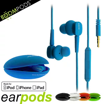 BOOMPODS earpods MFI Apple認證三鍵線控耳機-附捲線收納盒螢光綠