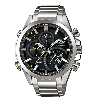 CASIO EDIFICE 全新藍牙爭霸戰智慧運動雙顯錶款-銀-EQB-500D-1A