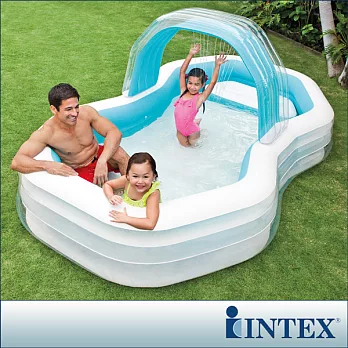 【INTEX】家庭戲水噴水小屋游泳池310x188CM(57198)