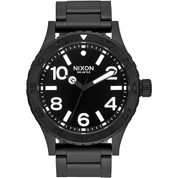NIXON 46 品牌潮流躍動運動腕錶-黑