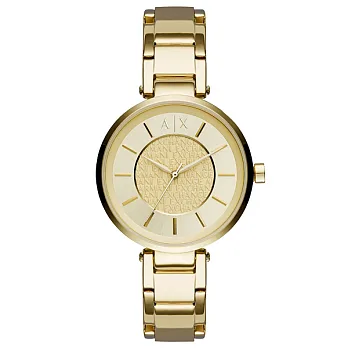 A│X Armani Exchange 輕聲愛語時尚腕錶-金