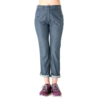 【hilltop山頂鳥】女款HITEC輕量吸濕快乾抗UV合身長褲S07FD7-26藍