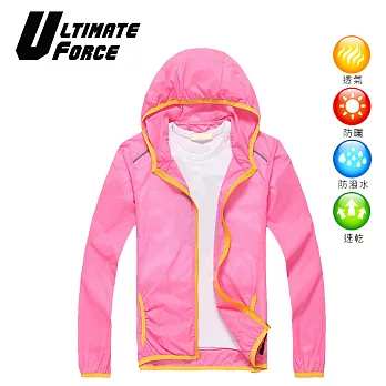 Ultimate Force 極限動力「小遊俠」兒童防風機能外套 (粉)XL粉