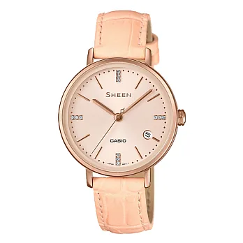 CASIO SHEEN優雅耀眼晶鑽腕錶-SHE-4048PGL-9AUDR
