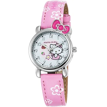【HELLO KITTY】凱蒂貓俏皮寶貝蝴蝶結手錶 (粉紅 KT008LWPP-1)