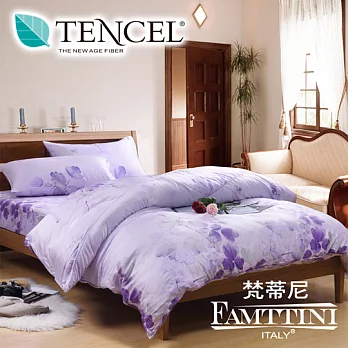 【梵蒂尼Famttini-戀香卉影.紫】雙人四件式頂級純正天絲兩用被床包組