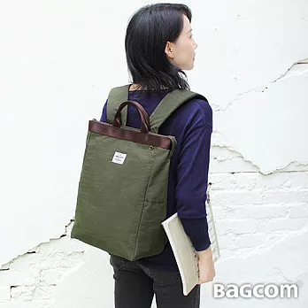 Bagcom[好用系列] 隨心好用手提後背包(14’’ Laptop OK)-軍綠