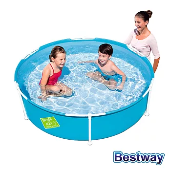 【BESTWAY】圓型框架式兒童泳池.戲水池(藍)