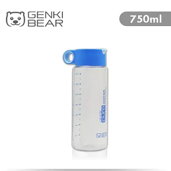 GENKI BEAR 運彩便利吸管水壺 750ml藍