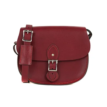 【The Leather Satchel Co.】英國原裝手工牛皮馬鞍包 肩背 側背手拿包 精湛工藝 新款磁釦設計方便開啟(葡萄紅)